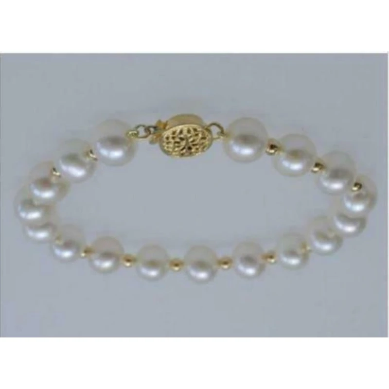 Женский браслет из натурального белого жемчуга Южного моря диаметром 9–8 мм с