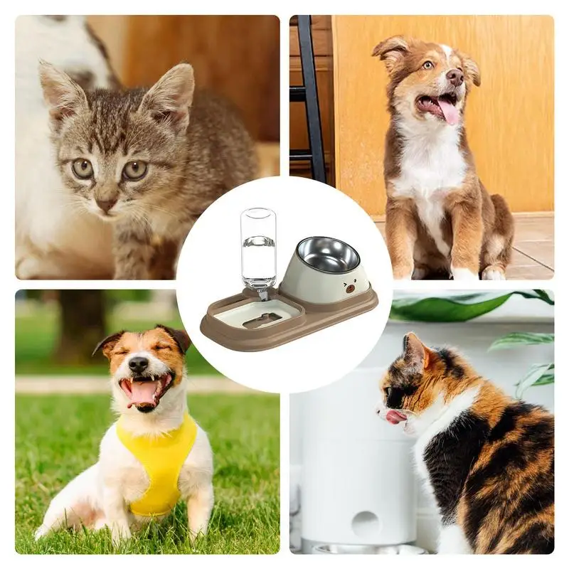 Автоматическая кормушка для кошек поилка из нержавеющей стали не скользит с