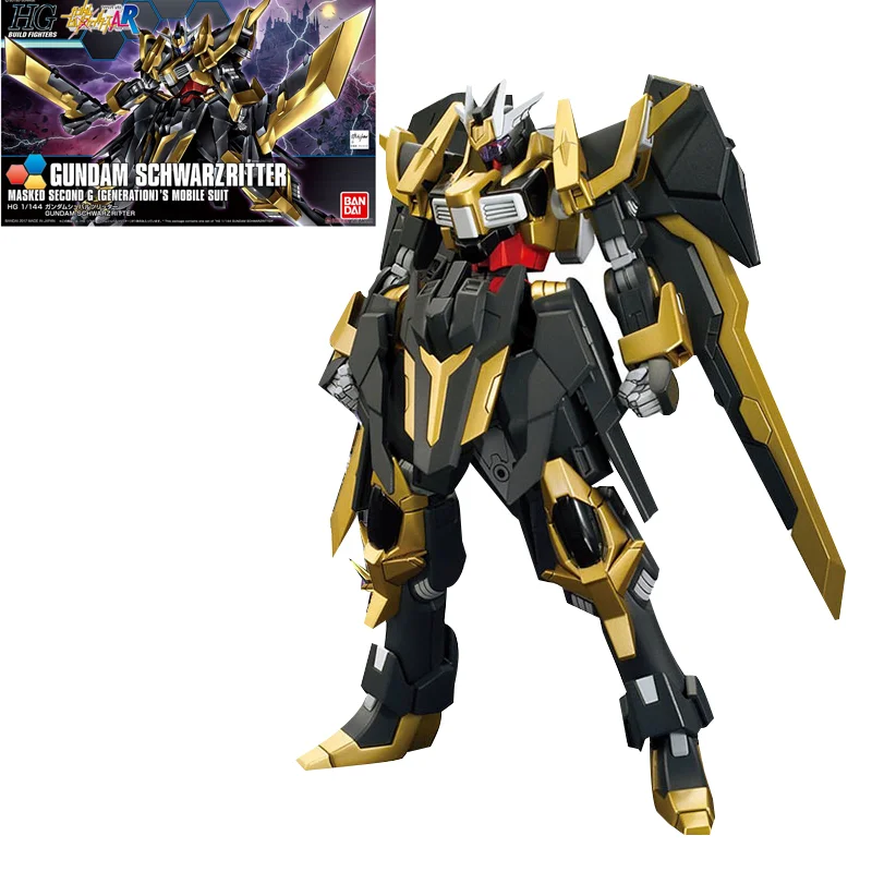 

Bandai Original Assembled Model Kit HGBF 1/144 Schwarzritter Gundam Gunpla Action Anime Figure Toy Mobile Suit Gift For Children