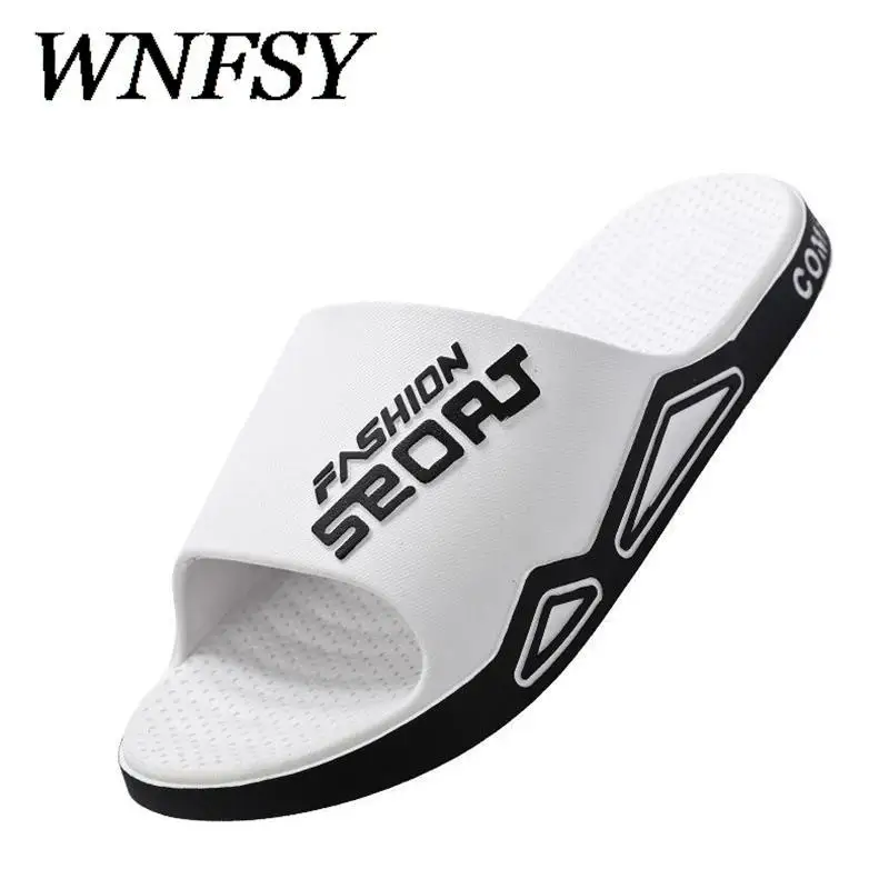 

WNFSY Summer Slippers Outdoor Beach Men's Shoes Non-slip Thick-soled Women Home Flip Flops Cool Breathable Male Casual Slippers