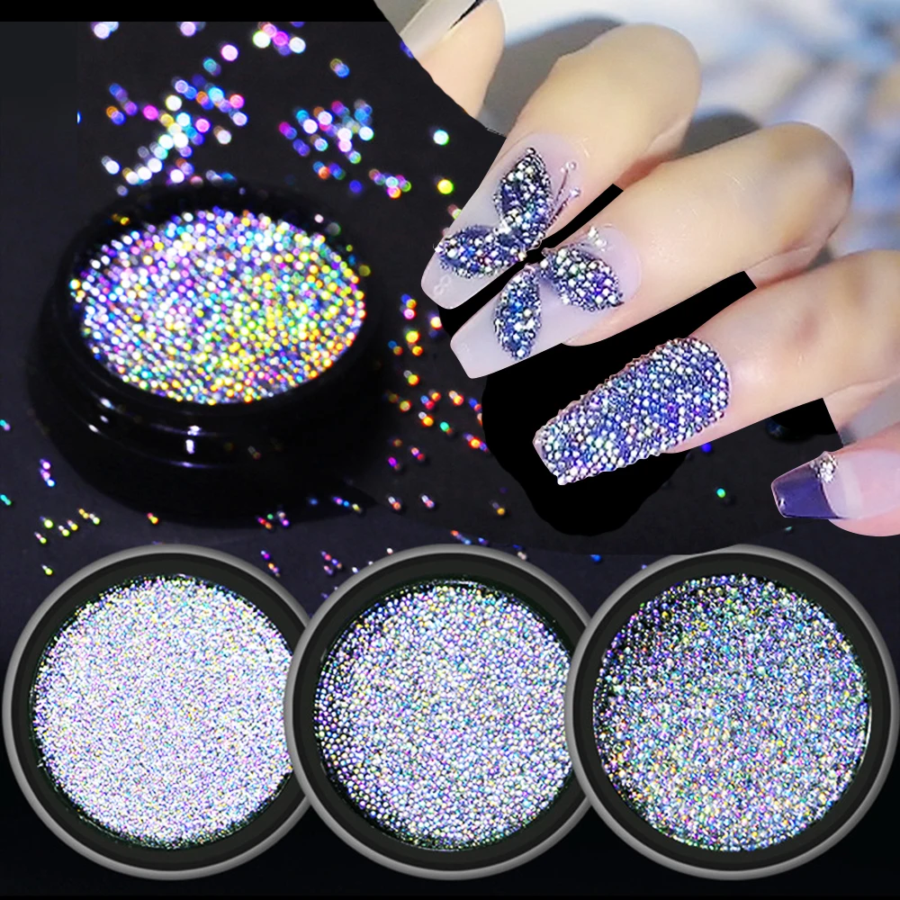 

1Box Shining Laser Fish Roe Nails Art Decoration Symphony Bubble Beads Nail Glitter Rhinestones DIY Manicure Mini Gems Acessorie