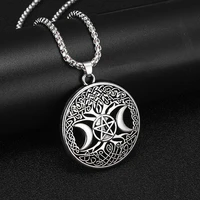 new products hot selling fashion trend jewelry mythical world triple moon pentagram pendant necklace