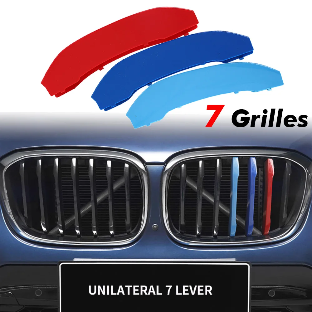 

3pcs For BMW X3 G01 2018-2021 Car Front Grille Inserts Trims Strips M Color Sports Styling Buckle Grill Covers Clip Accessories