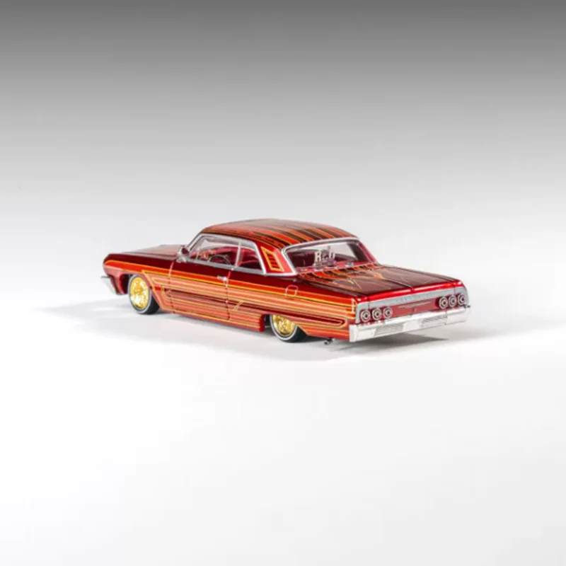 Фото Коллекционная модель автомобиля 97M Diecast Impala 1964 Low Rider в масштабе 1:64, имитация из сплава, украшение, праздничный подарок, статическая модель для демонстрации №5