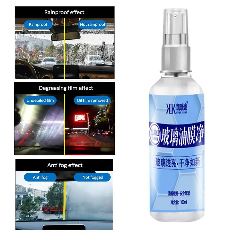 

100ml Car Windshield Oil Film Cleaner Car Glass Oil Film Remover Window Cleaner Windshield Polishing Water Stain Removal Liquid