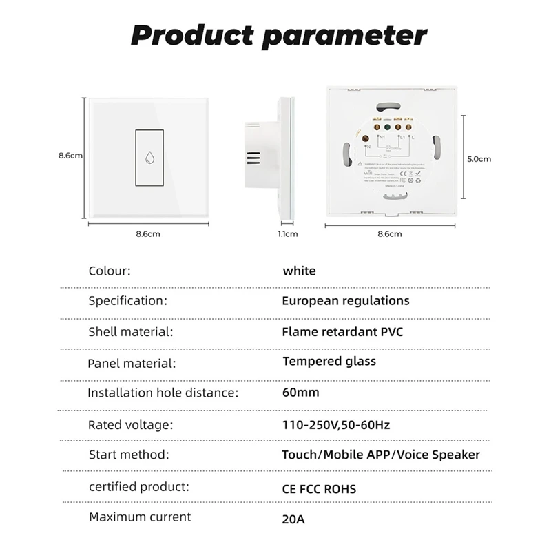 Переключатель водонагревателя котла Wi-Fi 4400 Вт Tuya Smart Life App Дистанционное