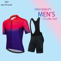 keyiyuan pro team short sleeve t shirt gradient reflective bicycle high quality cycling clothing outdoor mens sports equipment