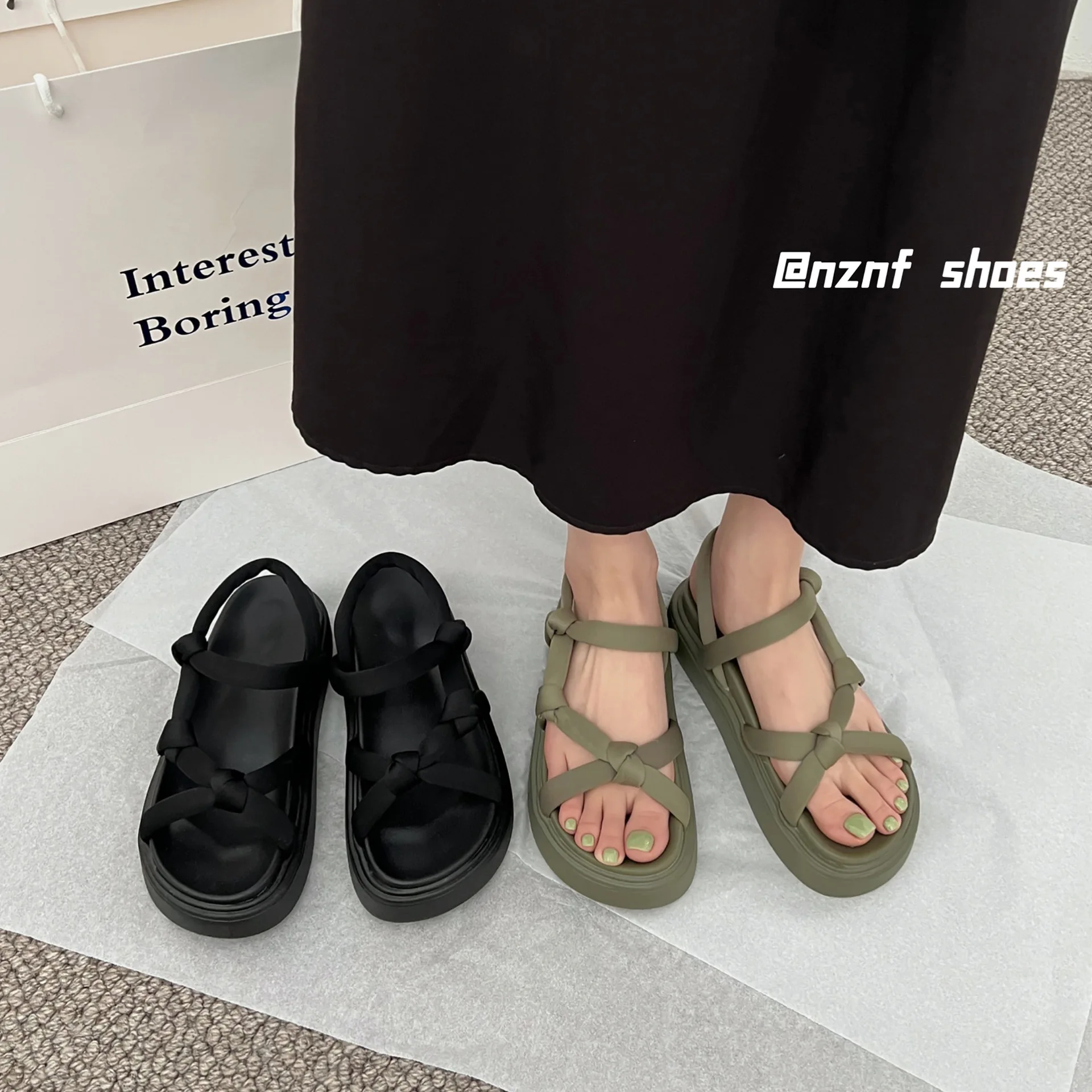 

Сандалии женские на низком каблуке, универсальные кожаные туфли с открытым носком и толстым низким каблуком в стиле ретро, бежевые, 2023