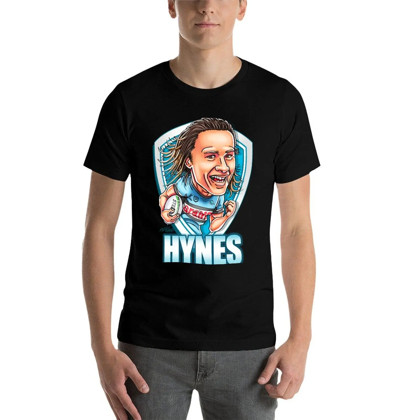 Фото Футболка Nicho Hynes Cartoon - Cronulla - NRL, однотонная футболка больших размеров №4