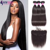 straight bundles with frontal brazilian human hair bundles with closure 13x4 lace frontal bundles remy hair extensions