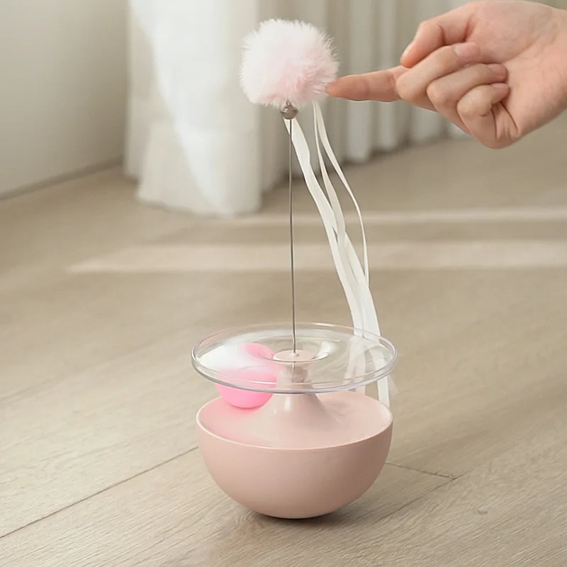 

Cat Toy Bell Hair Ball Teasing Cat Stick Tumbler Feather Self-Playing Cat Toy Pet Supplies
