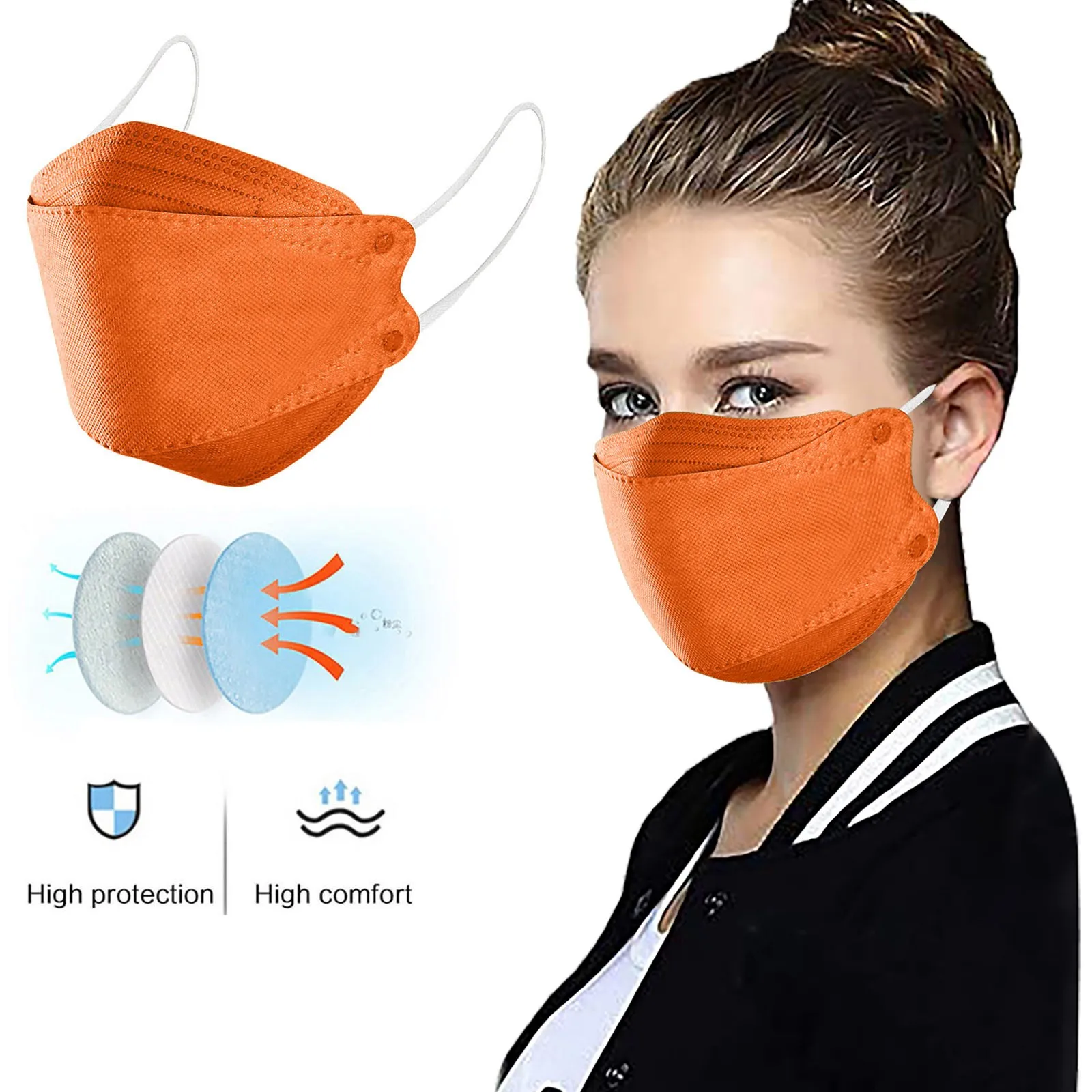 

50pcs Black Face Mask For Women Men Adjustable Mouth Muffle Haze Carbon Pm2.5 Mascarillas Customize Halloween cosplay Masque