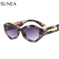 women sunglasses fashion rectangle sunglass irregular metal lightning sun glasses retro uv400 gradients shades eyewear