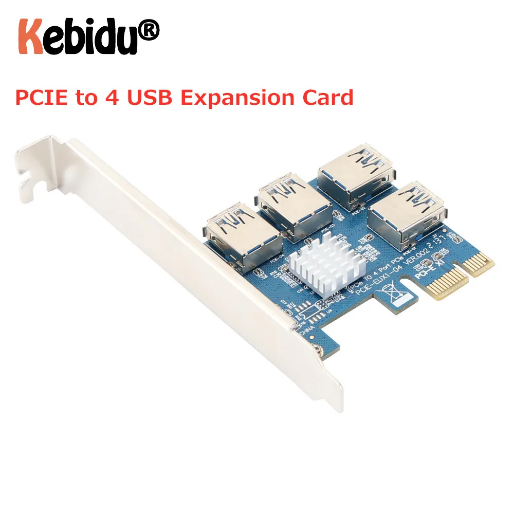

Hot PCI Express Riser Card PCI-E 1x to 16x 1 to 4 PCIE USB 3.0 Slot Multiplier Hub Adapter For Bitcoin Mining Miner BTC Machine