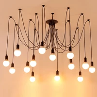 modern multihead chandiler lamps diy industrial style adjustable art e27 home decor bedroom bars loft spider pendant lightings