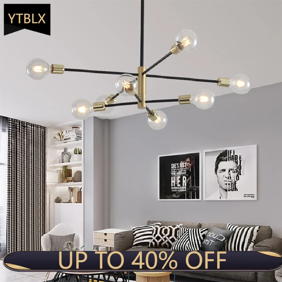 

Nordic Chandelier Indoor Copper Pendant Light LED Rotatable Dining Table Chandelier For Living Room Bar Cafe Kitchen Island Lamp