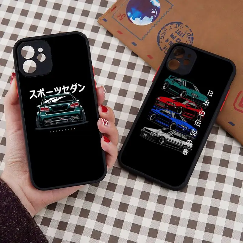 

JDM japanese car Phone Case matte transparent For iphone 7 8 11 12 13 plus mini x xs xr pro max cover