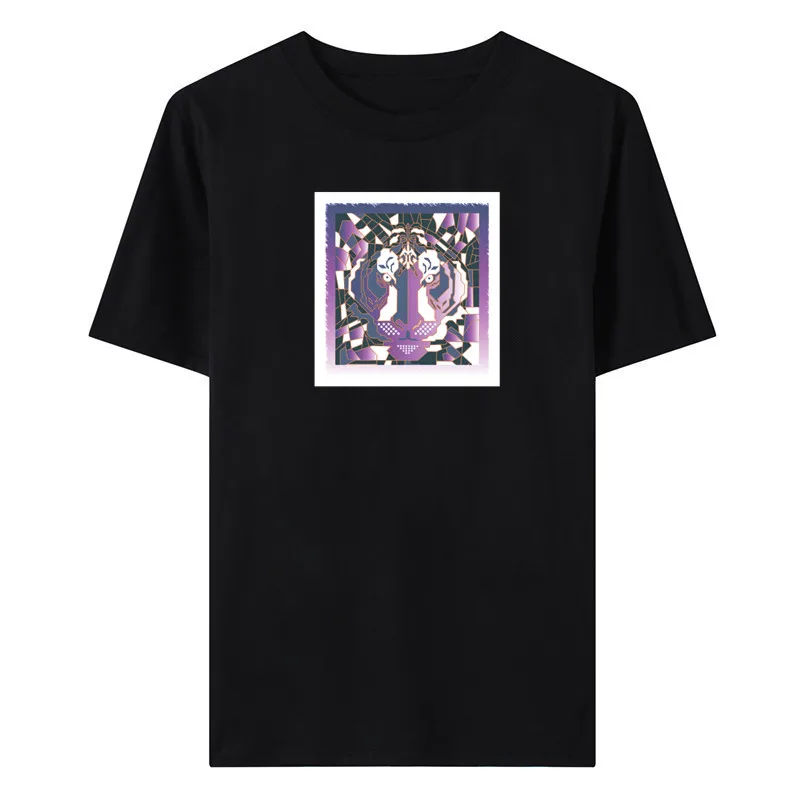 

Футболка мужская с забавным принтом тигра, тенниска из чистого хлопка с круглым вырезом, модная уличная одежда, топ на лето