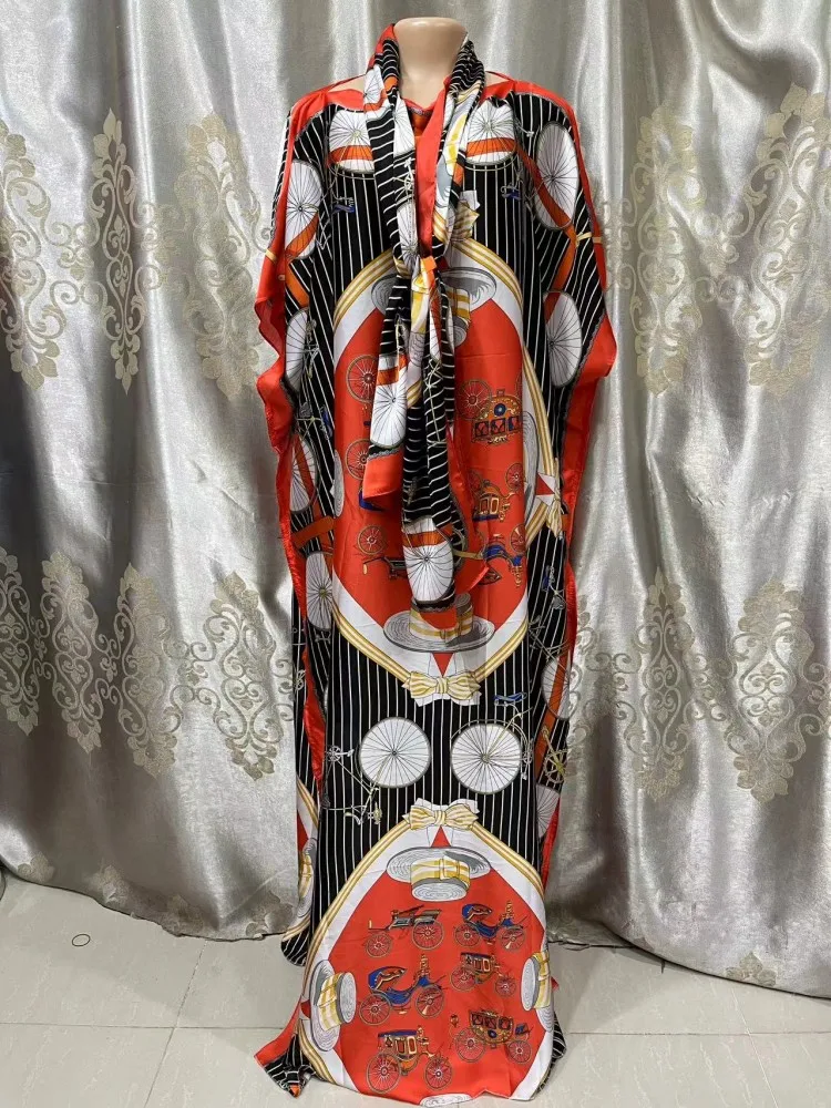 Purple blue African Dresses for Women Summer African Women Half Sleeve V-neck Polyester Long Dress African Print Dresses