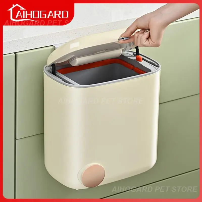 

No Punching 7l Easy To Take Care Of Wastebasket Cream White Neat And Hygienic Storage Bucket Garbage Can Suspension 9l