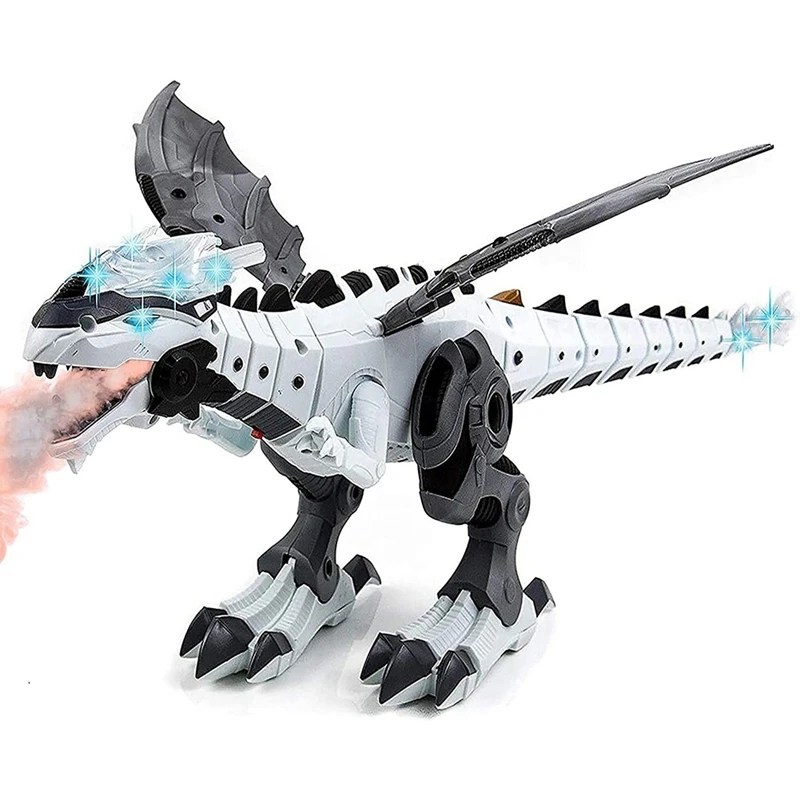 

FBIL-Mechanical Dinosaur Toy Spray Robot Dinosaur Toys, Fire Breathing Water Spray Mist With Red Light & Realistic Sounds