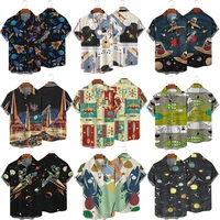 spaceman universe milky way galaxy shirt pocket shirts 2022 summer unisex clothes thin oversized harajuku funny casual shirt