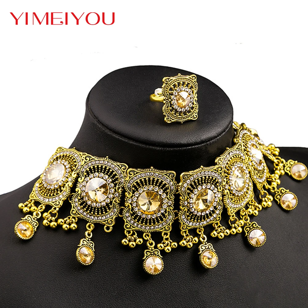 Bohemia Wedding Fashion Jewelry Earring Set Simple Luxury Crytal Necklace Zircon Party Korean New Style Trendy Elegant Girl Gift