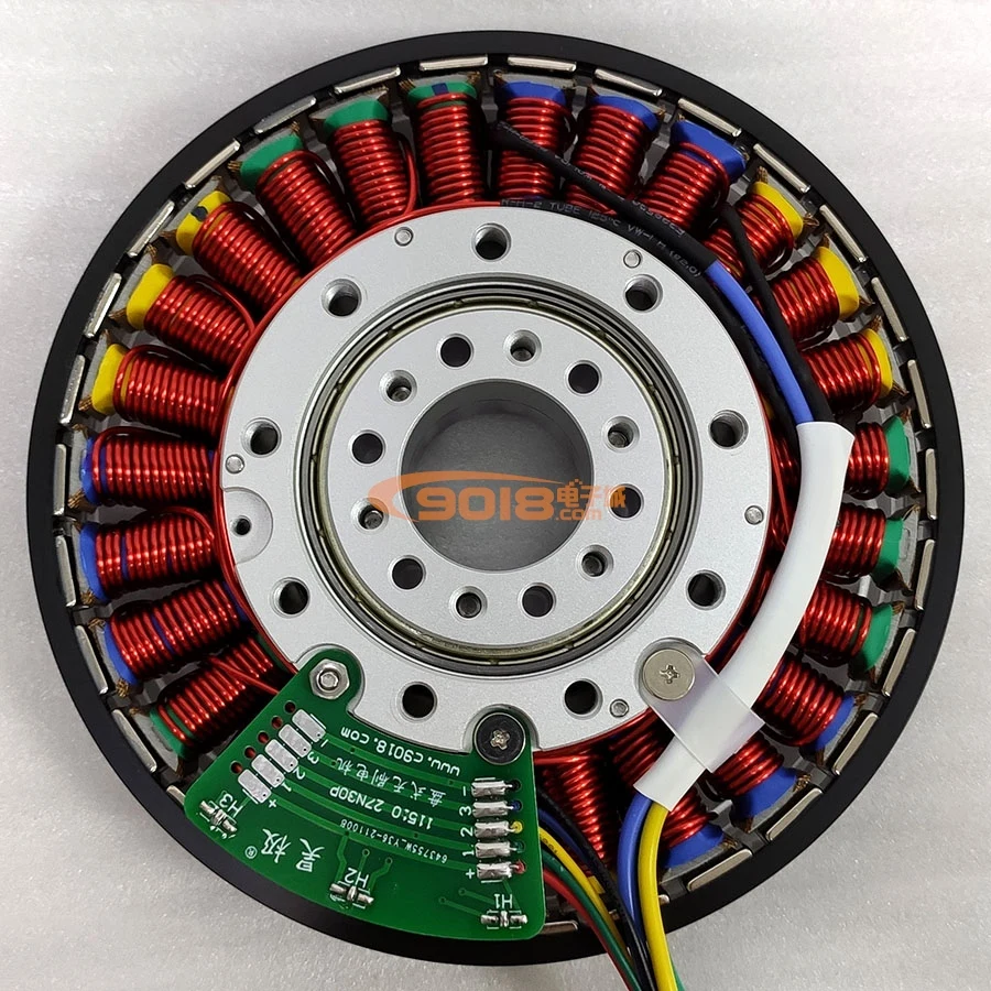 Haoji 400W Small Hollow Shaft Permanent Magnet DC Brushless Motor Hall Flat Ultra-thin Disc Generator