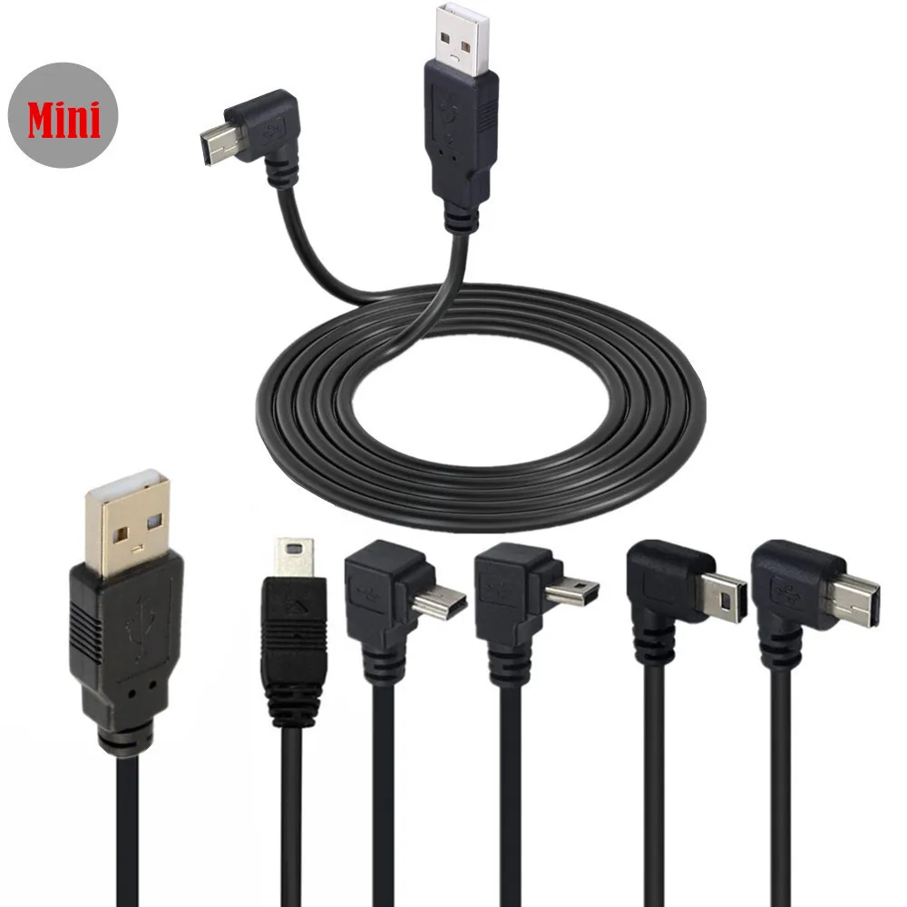 Кабель для передачи данных Mini USB Тип B 5-контактный штекер вверх вниз влево вправо