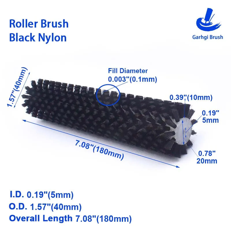 

Черный нейлоновый подметальный ролик Garhgi Brush