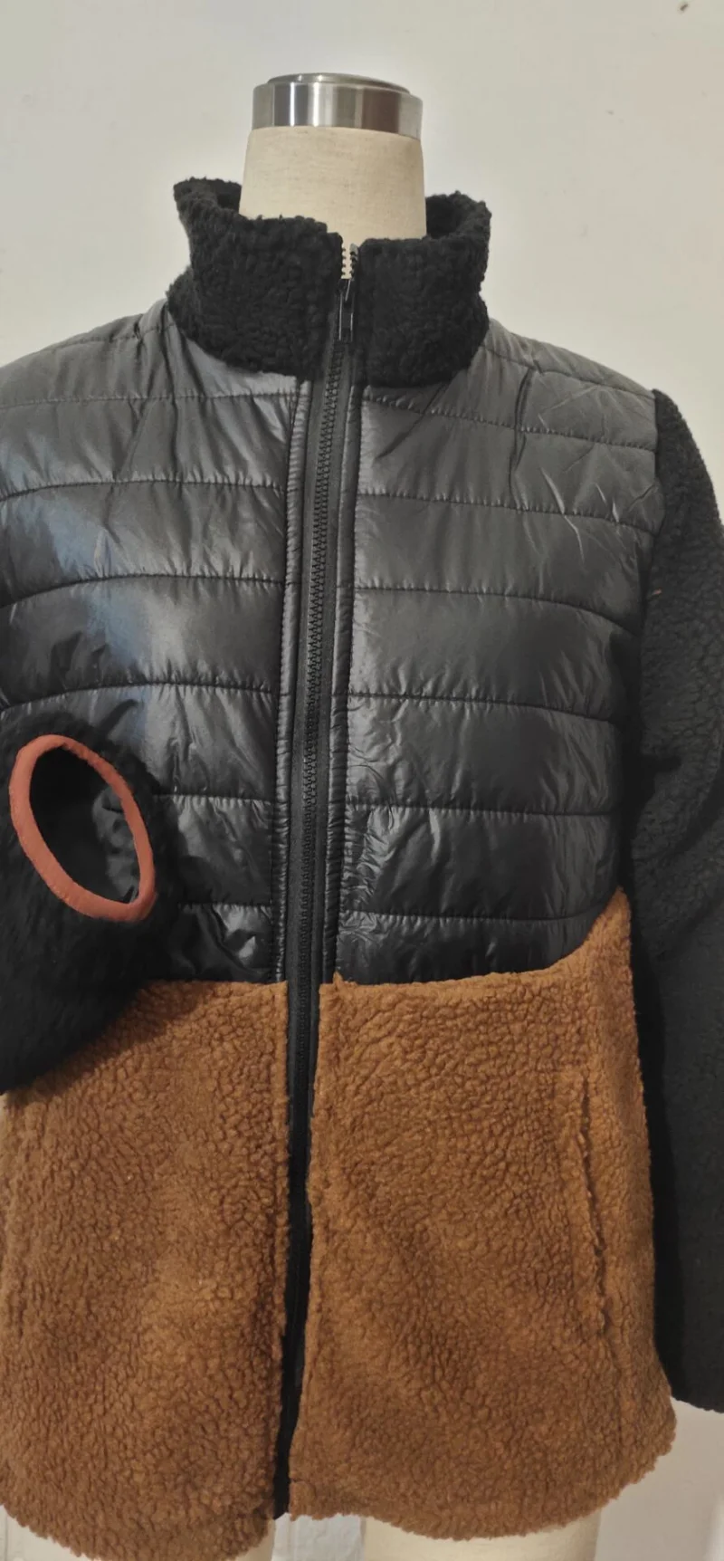 Fashion Patchwork Cuffs Contrast Slim Down Jacket Women Winter Coat Women