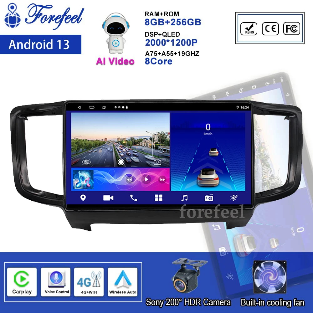 Android 13 для Honda Odyssey 2015-2019 мультимедийная навигация GPS Видео Авторадио плеер