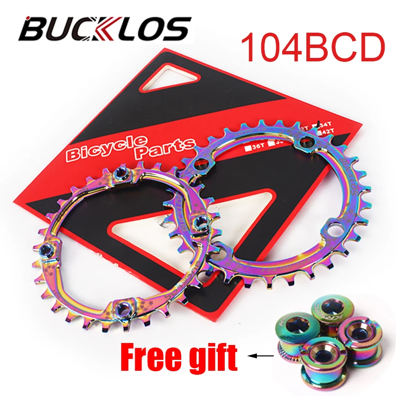 

MTB Bicycle Chainring Color Plating 104BCD Chainwheel Narrow Wide Bike Chain Wheel for 8/9/10/11 s Chain Ring Crankset