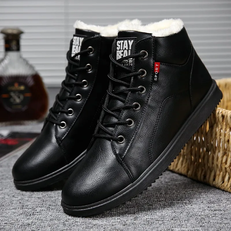 

Autumn and Winter New Velvet Waterproof Snow Boots Casual Shoes Single Shoes Men's Boots Non-slip Breathable Thick Bottom Warm