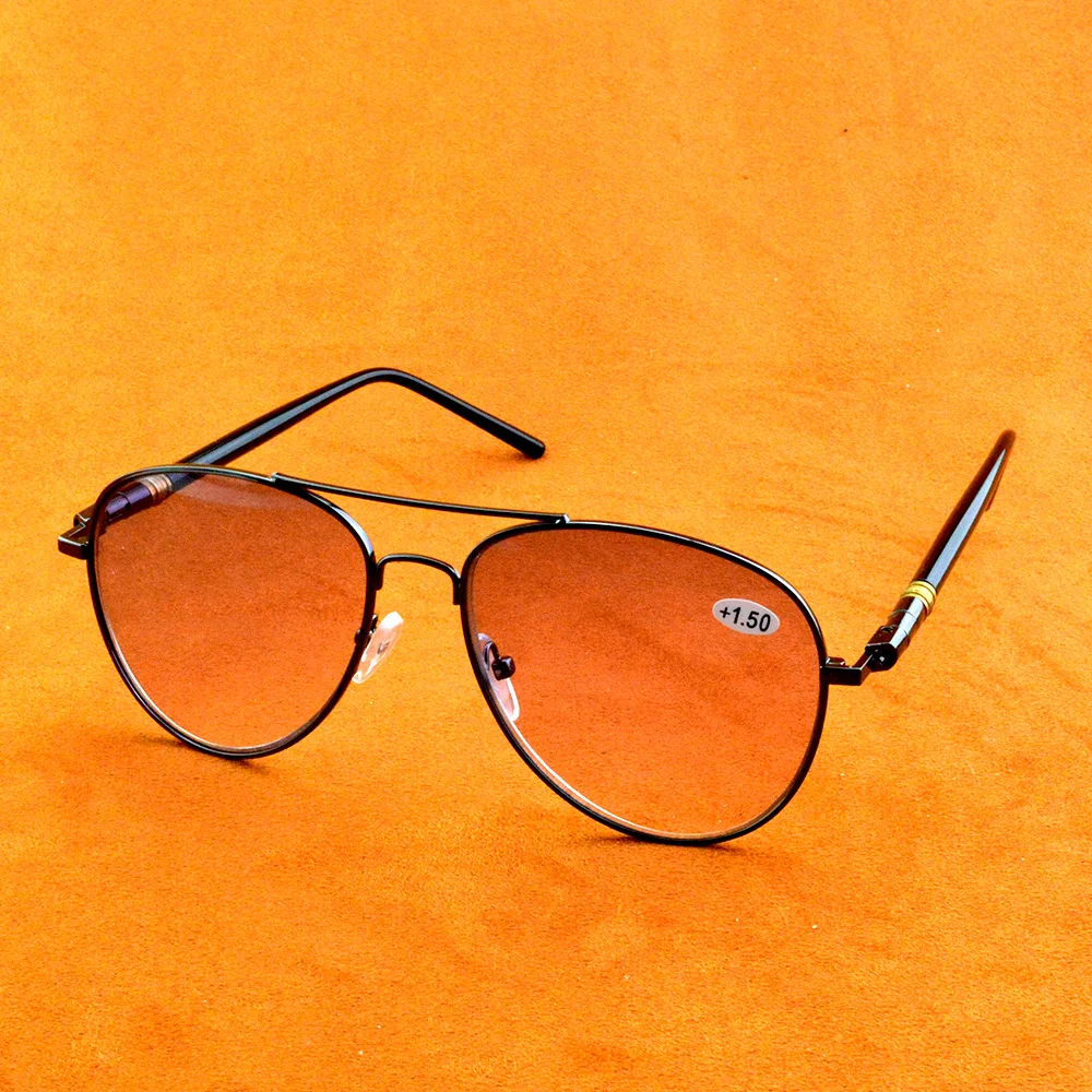 

Очки-авиаторы для чтения с двойным мостом и бифокальными линзами от + 0,75 до + 4