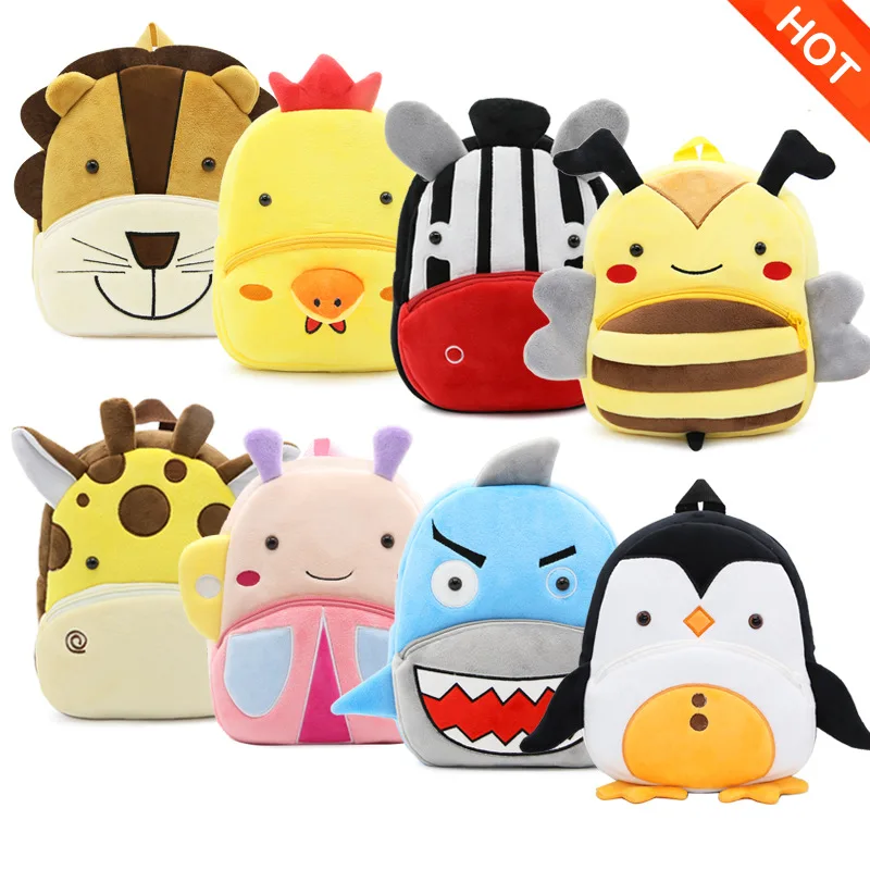 

Cute Children School Bags 3D Cartoon Animal Plush Kids Backpack Kindergarten Boys Girls Schoolbags Mini Backpack
