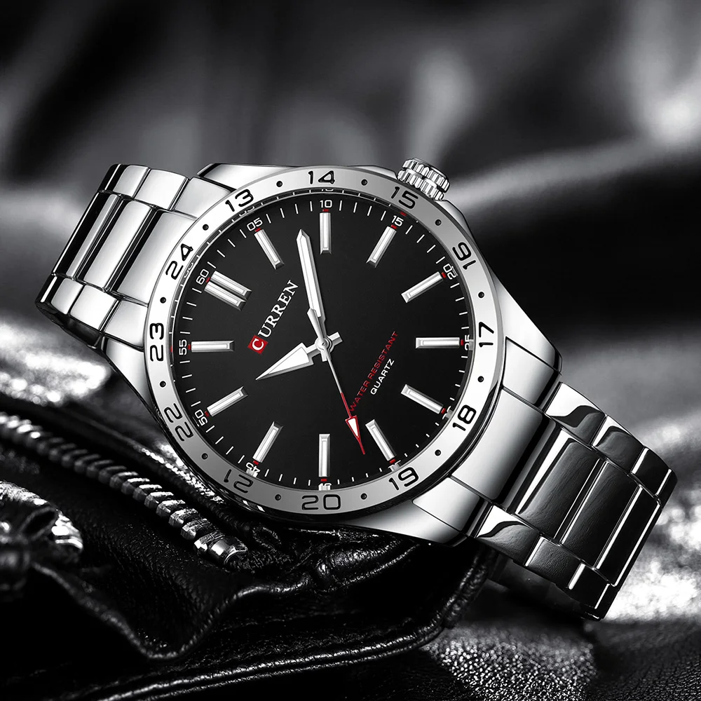 CURREN 8452 брендовые кварцевые часы для мужчин водонепроницаемые простые деловые из