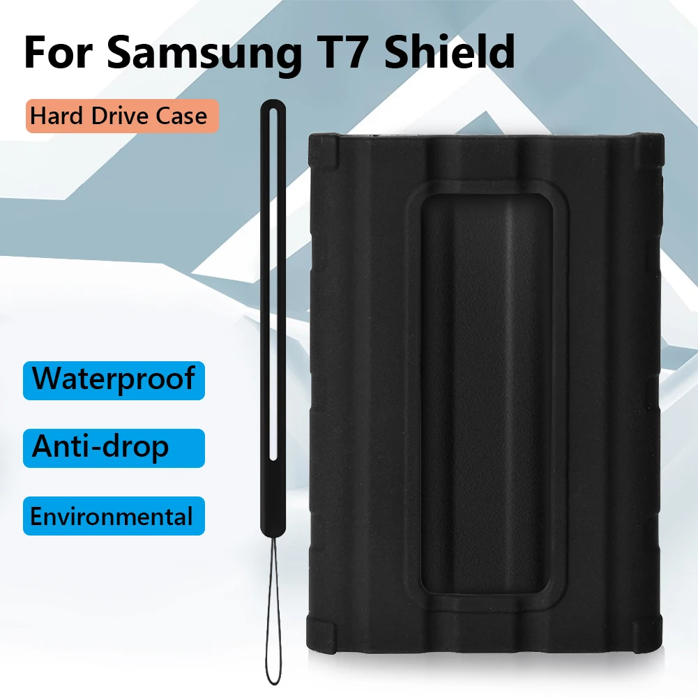 Waterproof Silicone Cases Shockproof Protective Cover Sleeve for Samsung T7 Shield External SSD Solid State Drive Accessories