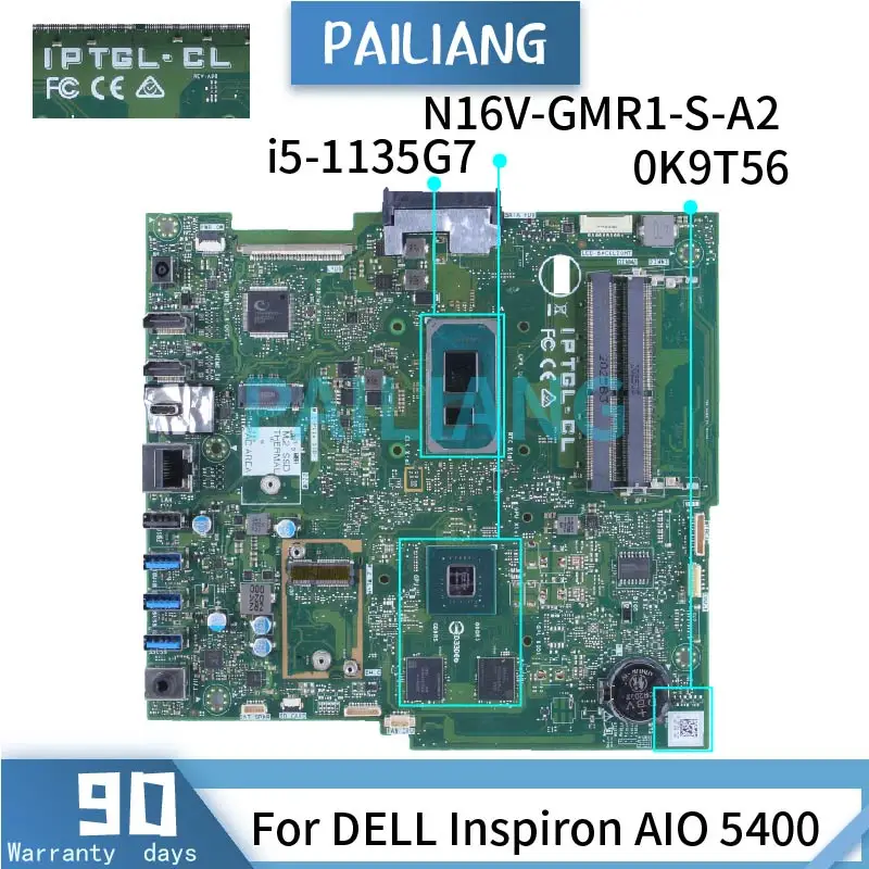 

Материнская плата для DELL Inspiron 5400 i5-1135G7 все-в-одном 0K9T56 IPTGL-CL SRK05 системная плата DDR4 AIO
