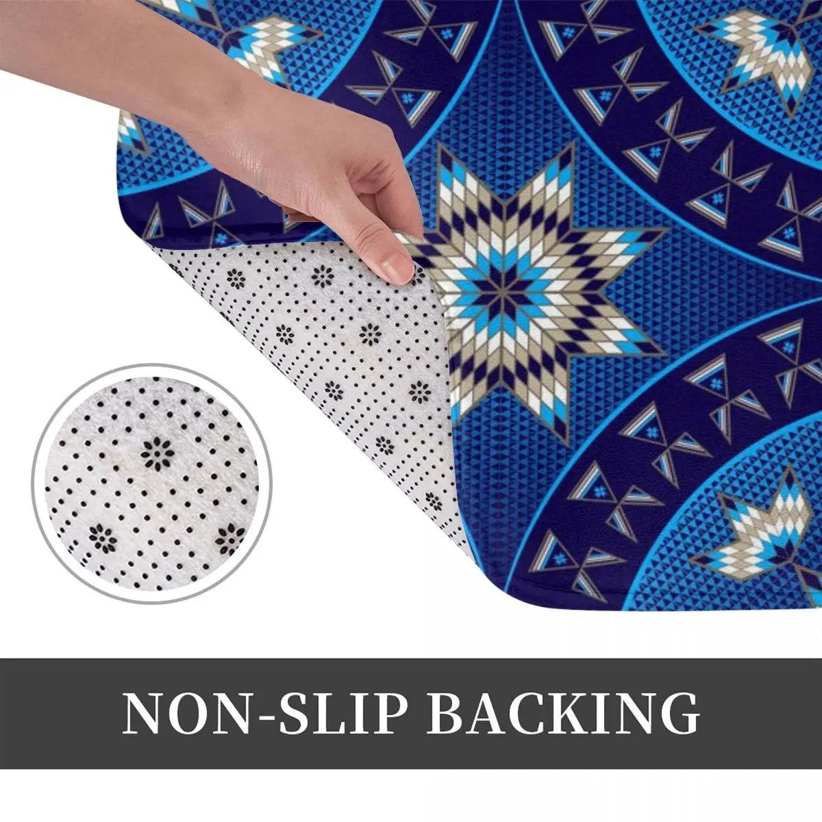 Коврик для ванной с утренней звездой (синий)