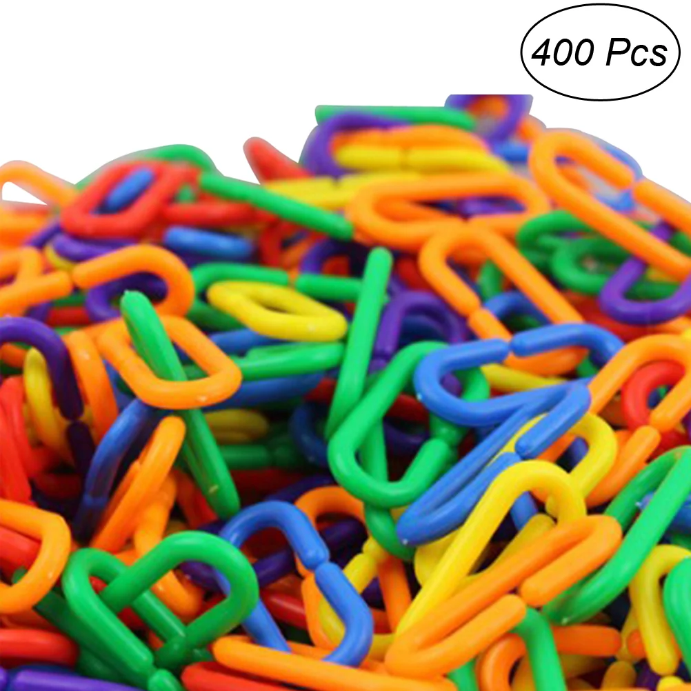 

400pcs Clips Hooks Educational Parrot Interlocking Toys Hooks Chain Links for Kids Bird