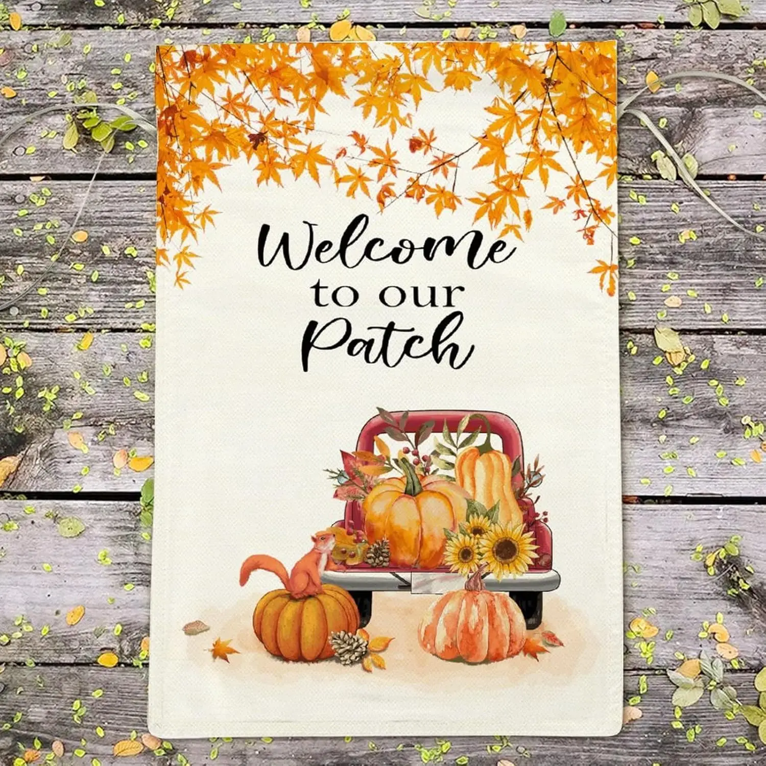 Добро пожаловать в наши нашивку Садовый флаг 12 х18 Двусторонний осенне-осенний