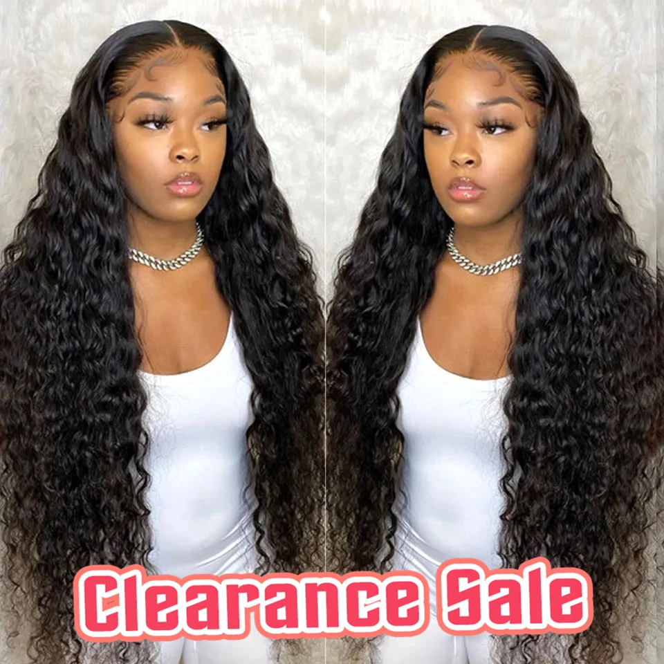 

13x4 13x6 Deep Wave Lace Frontal Wig Transparent Lace Front Wig Wet and Wavy Glueless 4x4 Lace Closure Human Hair Wig For Women
