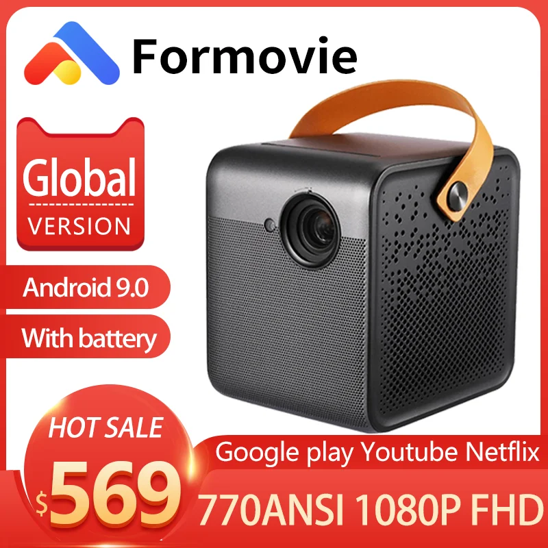 xiaomi Formovie Dice Full HD 1080P Projector 700ANSI Lumen HDR10 Android9 WIFI With Battery Outdoor Portable Beamer Home Theatre