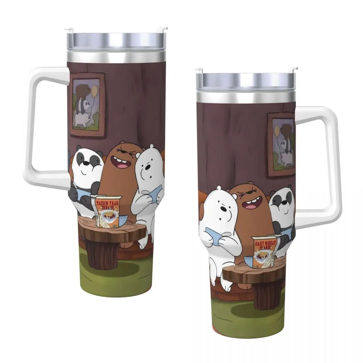 We Bare Bears Улыбающееся стакан из нержавеющей стали Дорожная кофейная кружка с