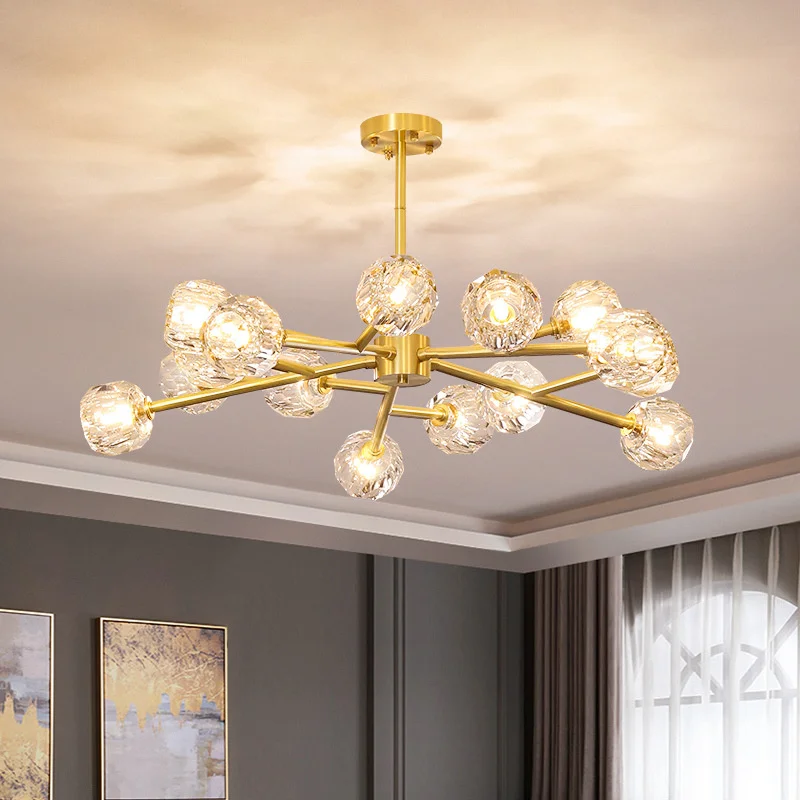 

nordic led crystal crystal light ceiling decorative items for home deco maison dining room chandelier lighting