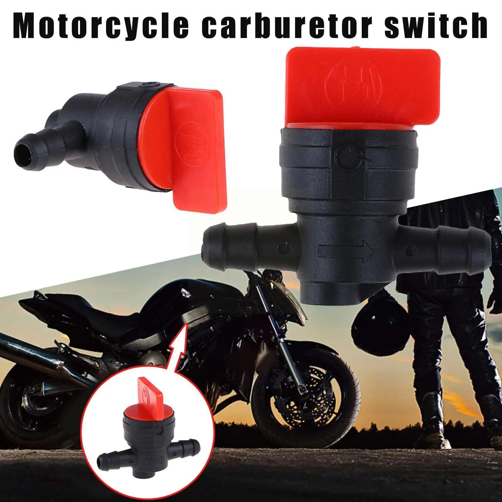 

8mm Universal Motorcycle Plastic Fuel Tap Fuel Petrol Tap Petcock Switch Motorbike Lawnmower Fixing For 1/4" Id Pipe T6z9