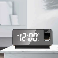 led digital projection alarm clock table electronic alarm clock with projection time projector bedroom bedside clock home decor