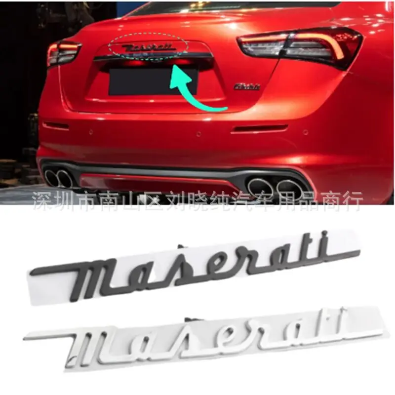 

Car Rear Emblem for M-aserati Levante Ghibli Granturismo Quattroporte Grancabrio Gransport Q4 GT GTS GC Tailgate Letter Sticker