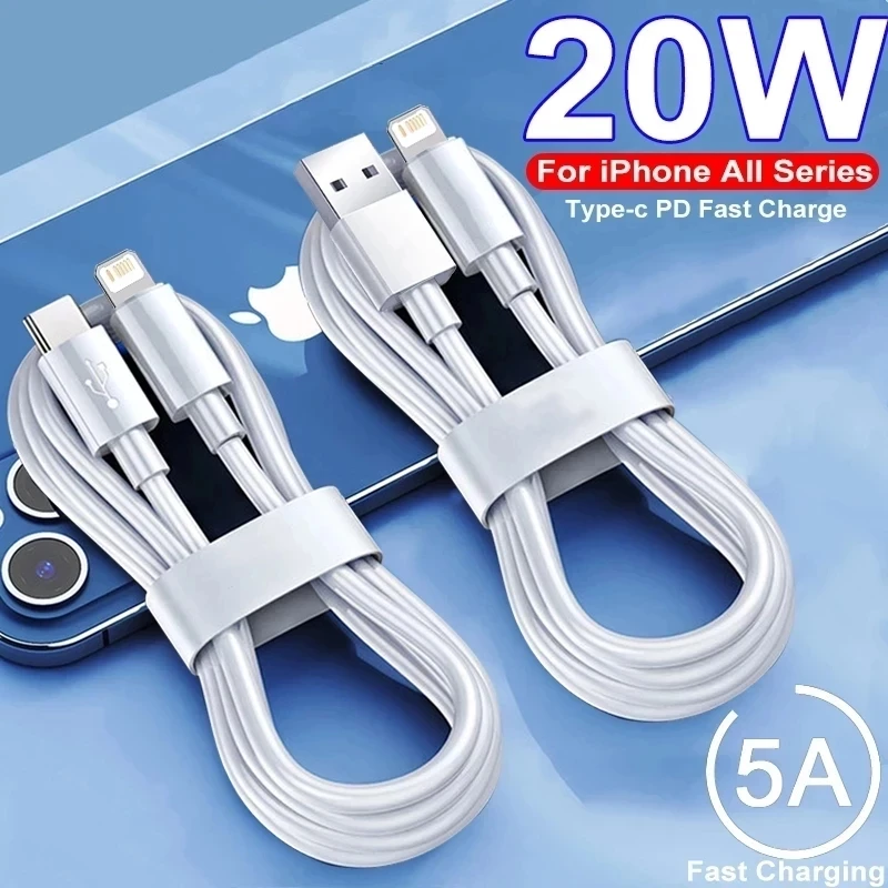 Кабель для быстрой зарядки Apple оригинальный кабель USB C на Type-C PD iPhone 13 12 11 Pro Max Mini SE
